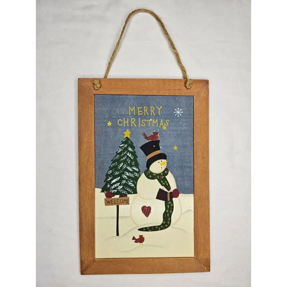 Lot of 3 CHRISTMAS Snowman Women Wooden Wall Hanging Decoration GIFT